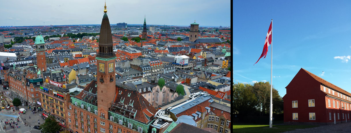 CPH aerial view and flag