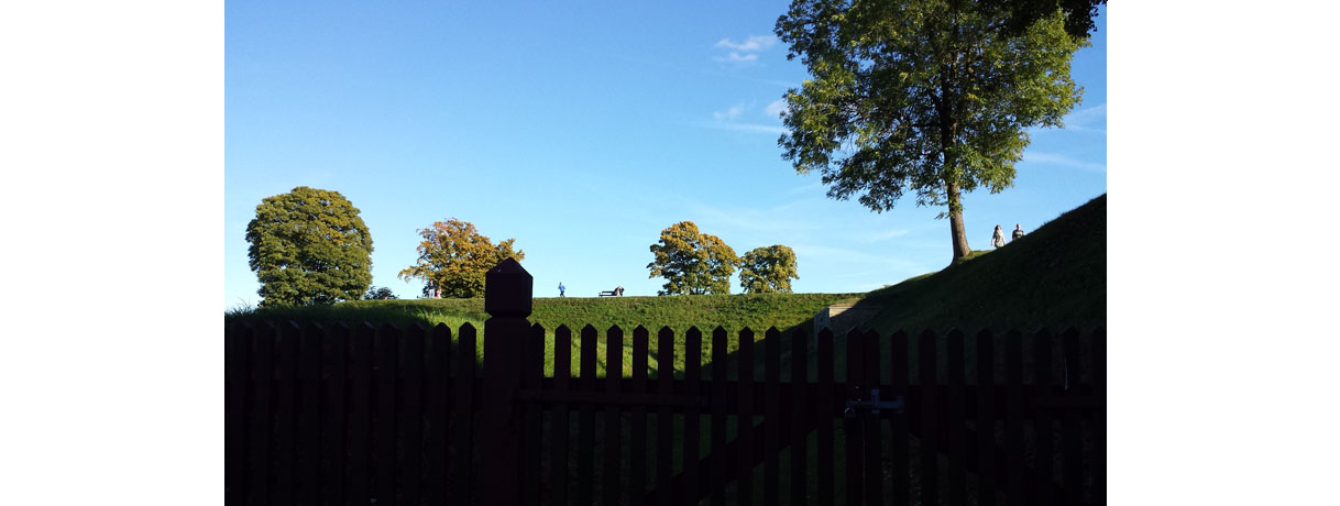 Fence and hill Harbor Park