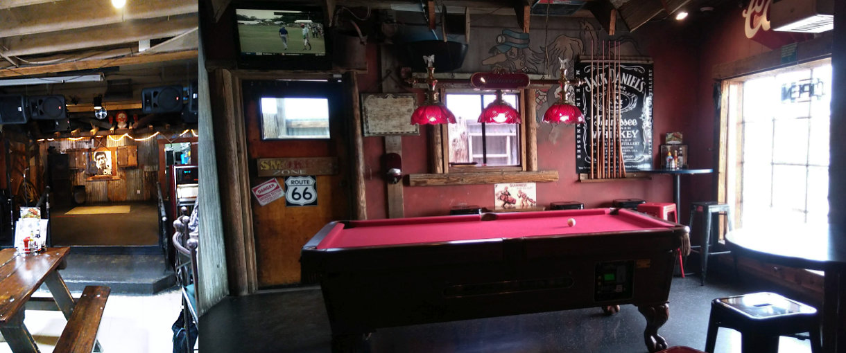Red pool table - stage